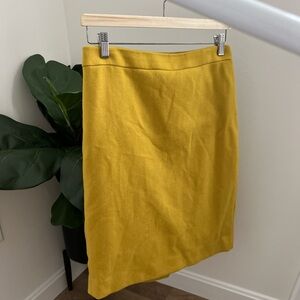 J. Crew mustard No.2 pencil skirt